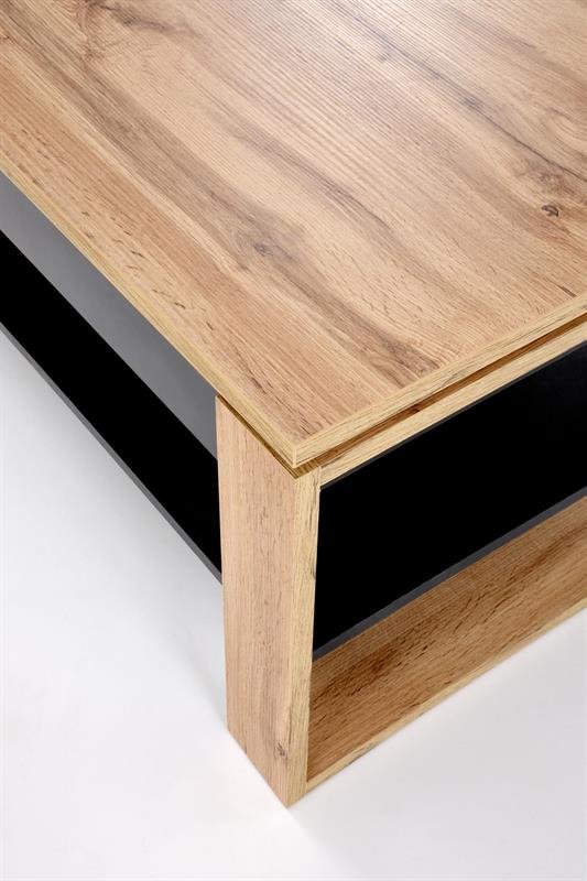 BETTY coffee table with liftable top, color: oak / black - Image 5