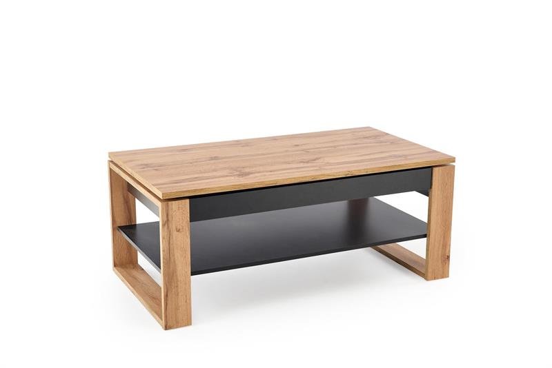BETTY coffee table with liftable top, color: oak / black - Image 9