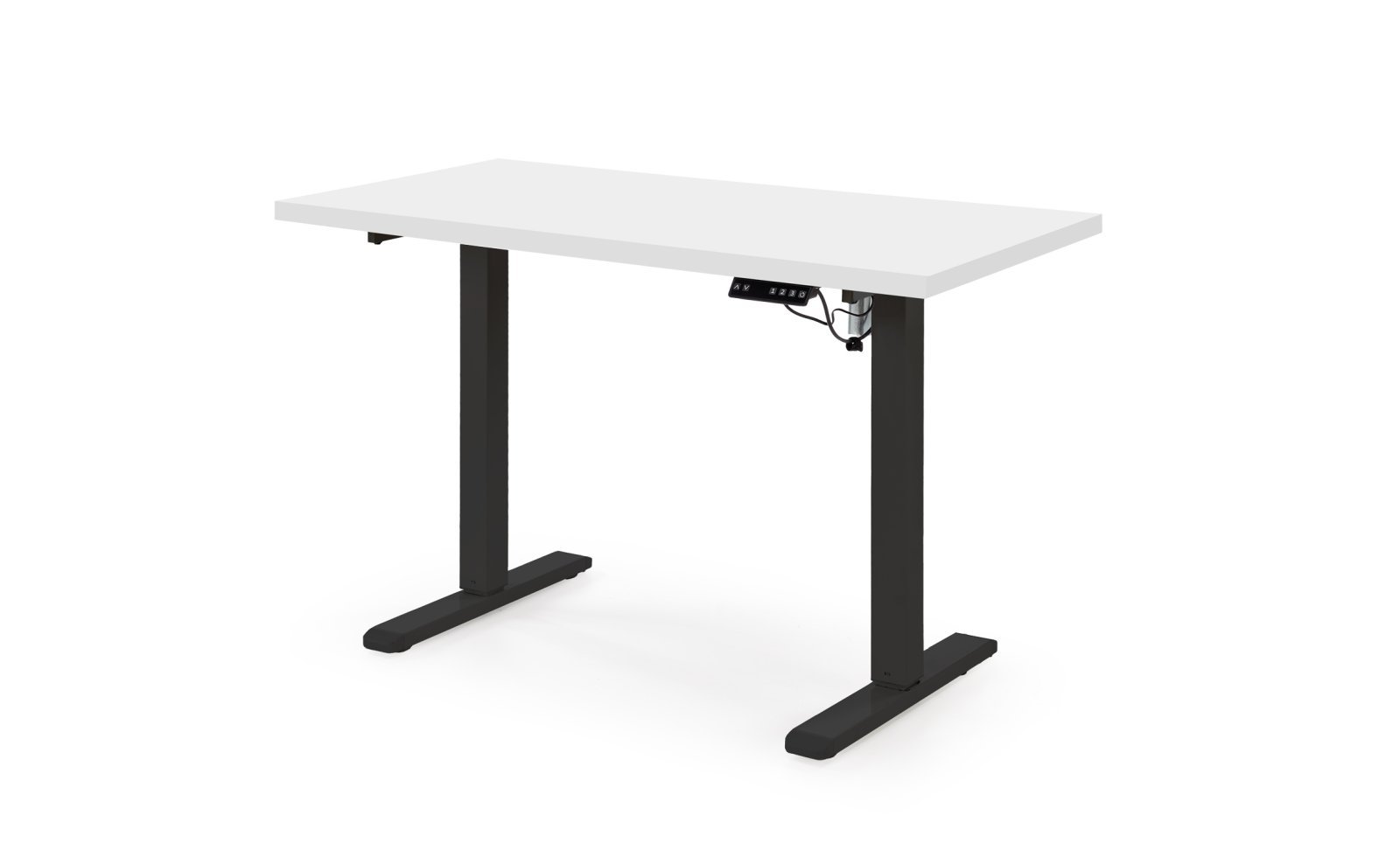 B/54 height-adjustable desk, tabletop – white, frame – black