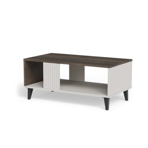 RANDOM 2 LAW-1 coffee table, color: cashmere / walnut / black