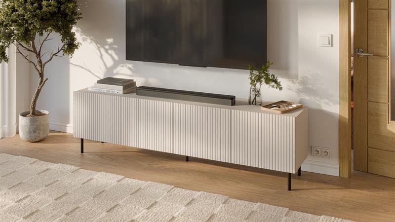 PAXOS RTV-2 TV stand 200 cm, color: cashmere / black - Image 8