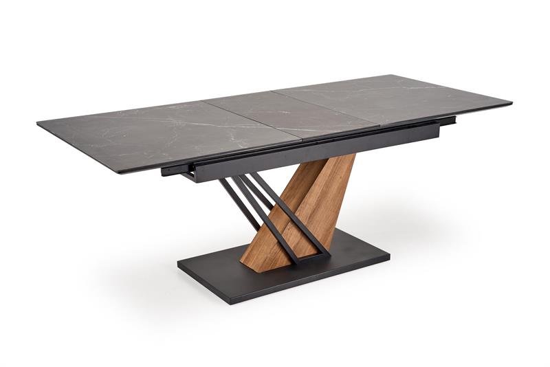 VOLANT 160 extendable table, table top - black marble, legs - golden oak / black - Image 3
