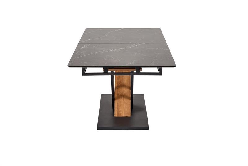 VOLANT 160 extendable table, table top - black marble, legs - golden oak / black - Image 4