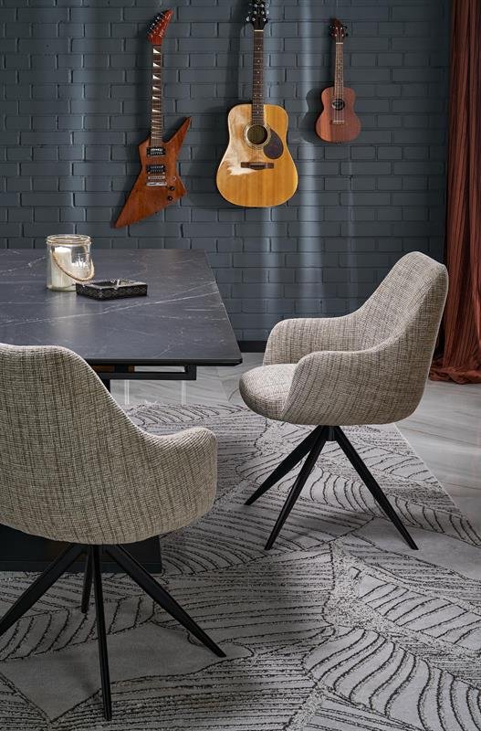 VOLANT 160 extendable table, table top - black marble, legs - golden oak / black - Image 10