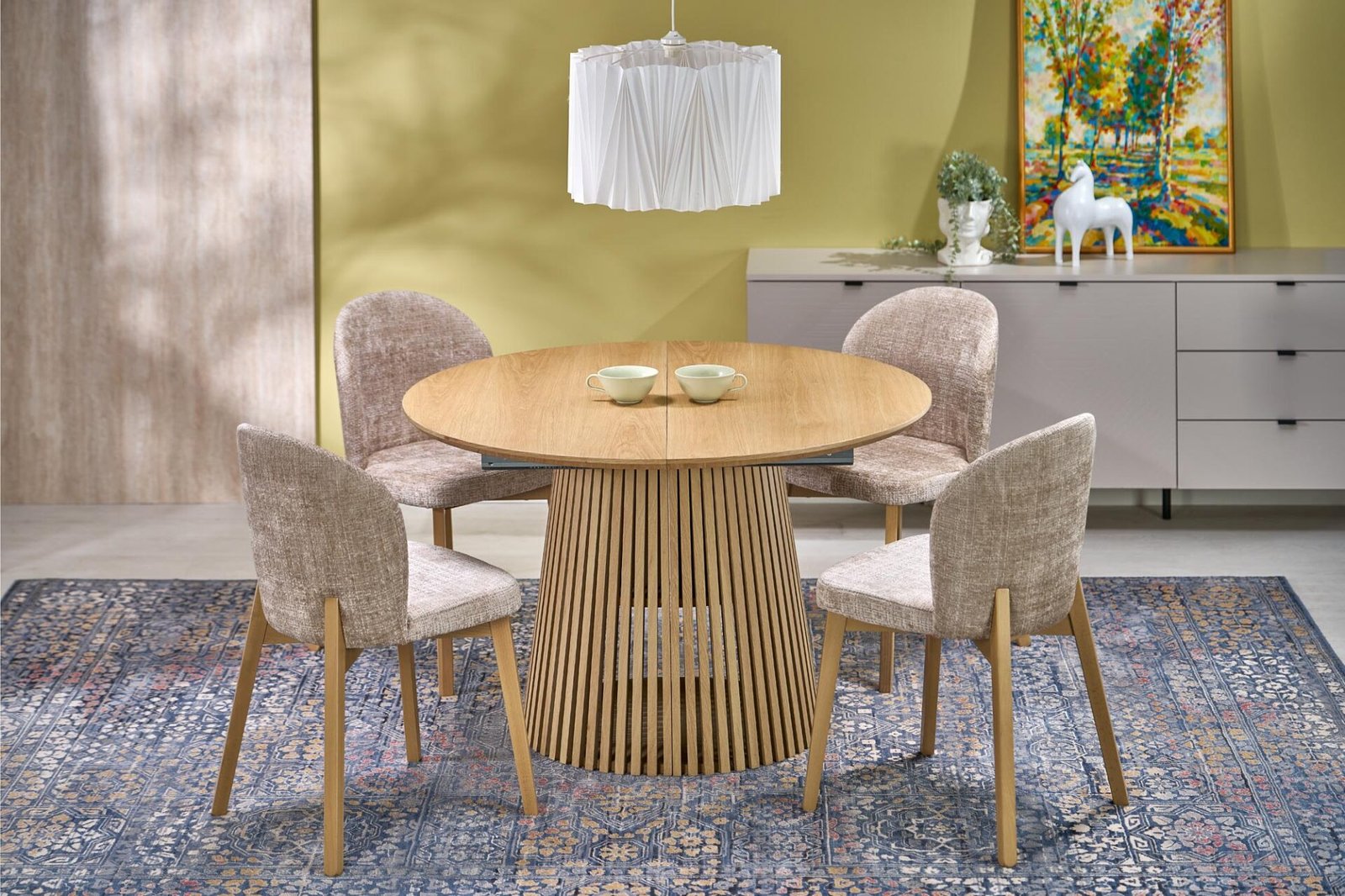 FARGO extendable table, table top - natural, legs - natural