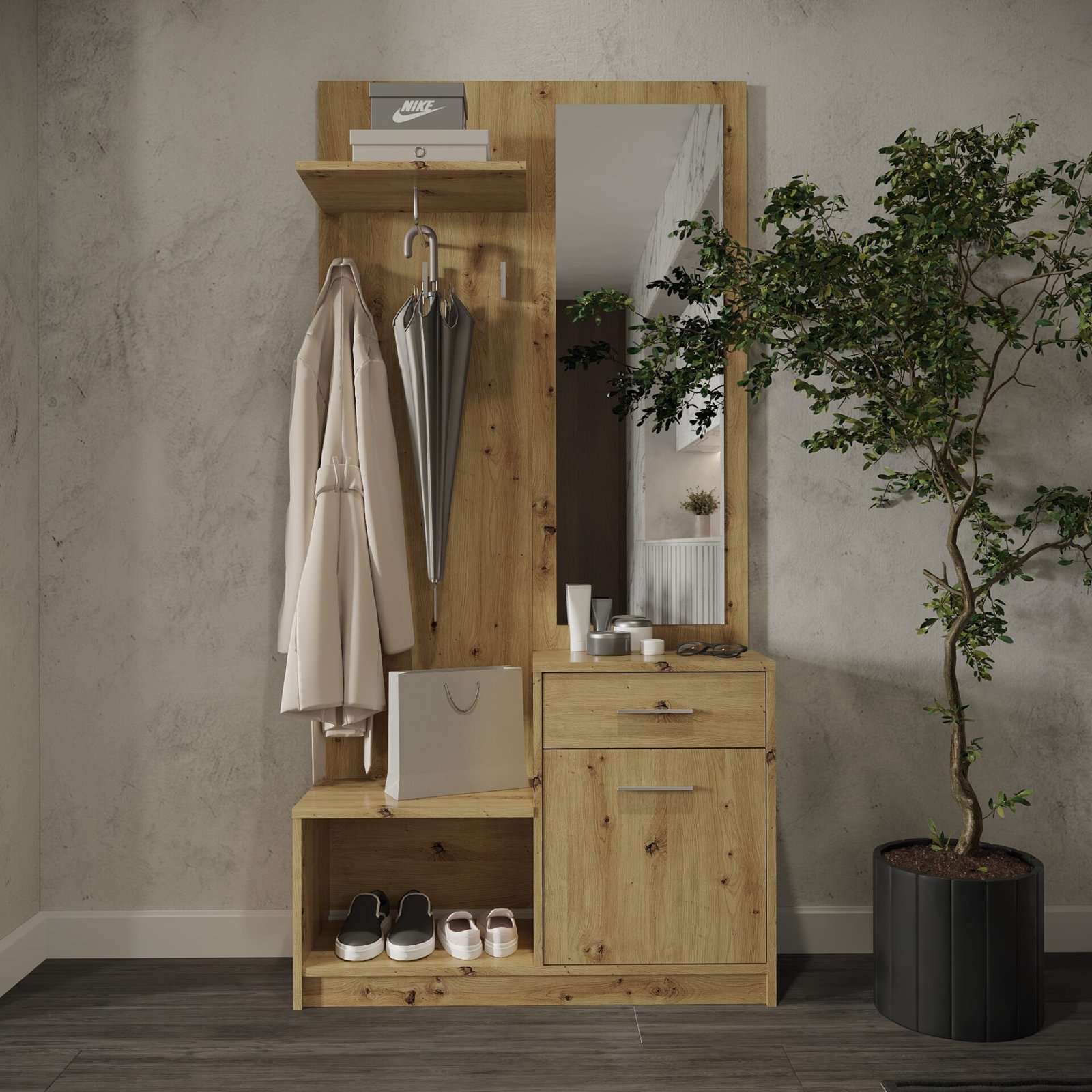 PERGO hallway color: oak with faux oak