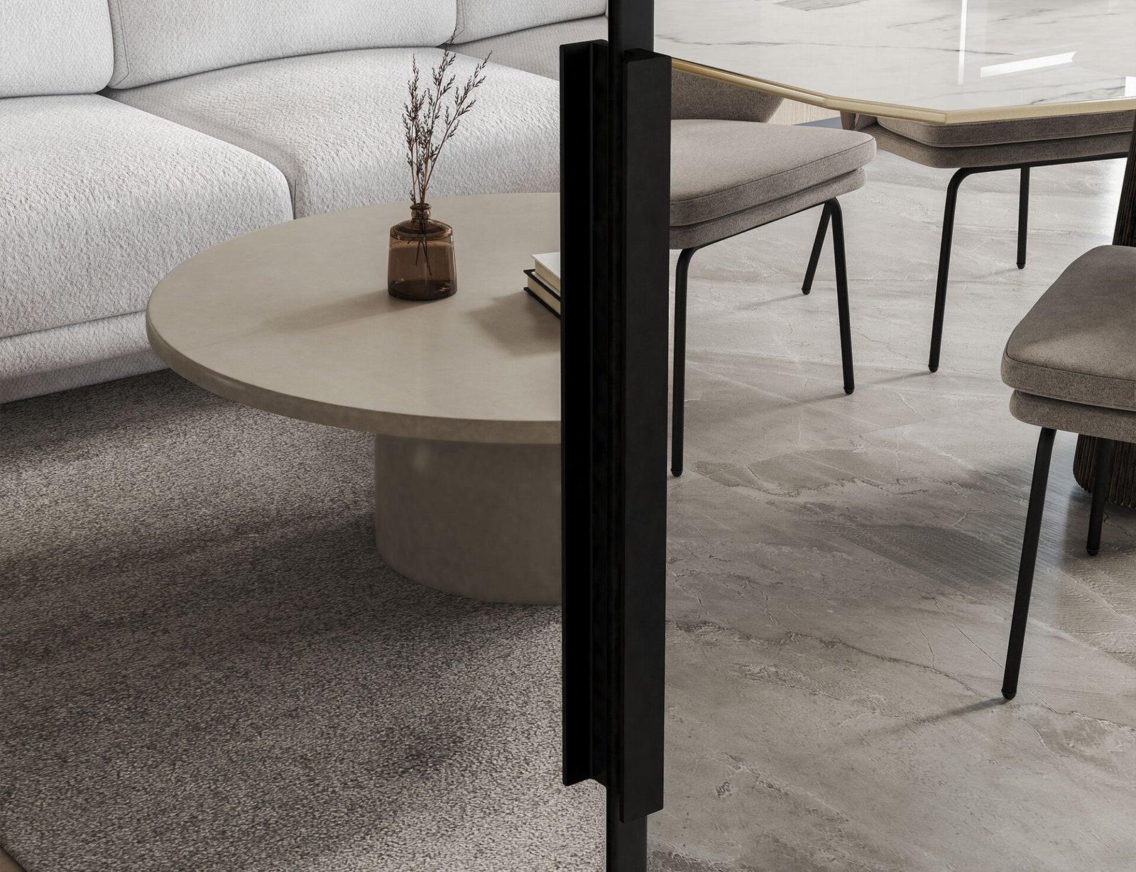 Lindo sliding door with self-closing mechanism, black - Image 10
