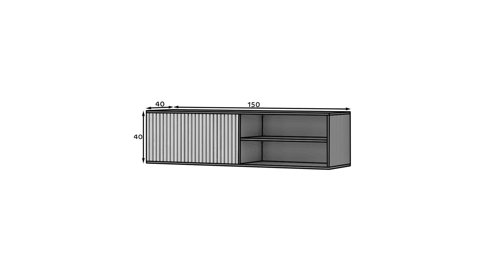Meorati 150 wall-mounted TV cabinet, black/artisan oak - Image 6