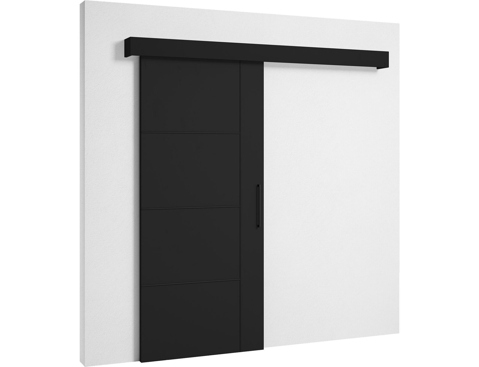 Crestina sliding door with self-closing mechanism, black - Image 3