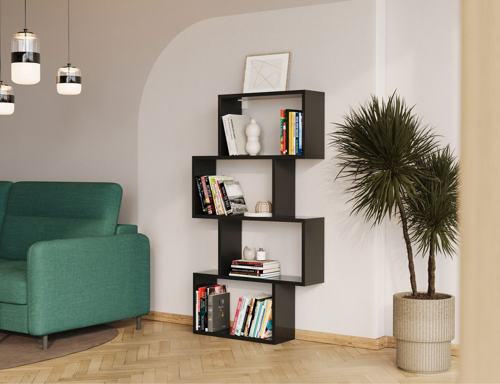 Egurro black bookshelf - Image 4