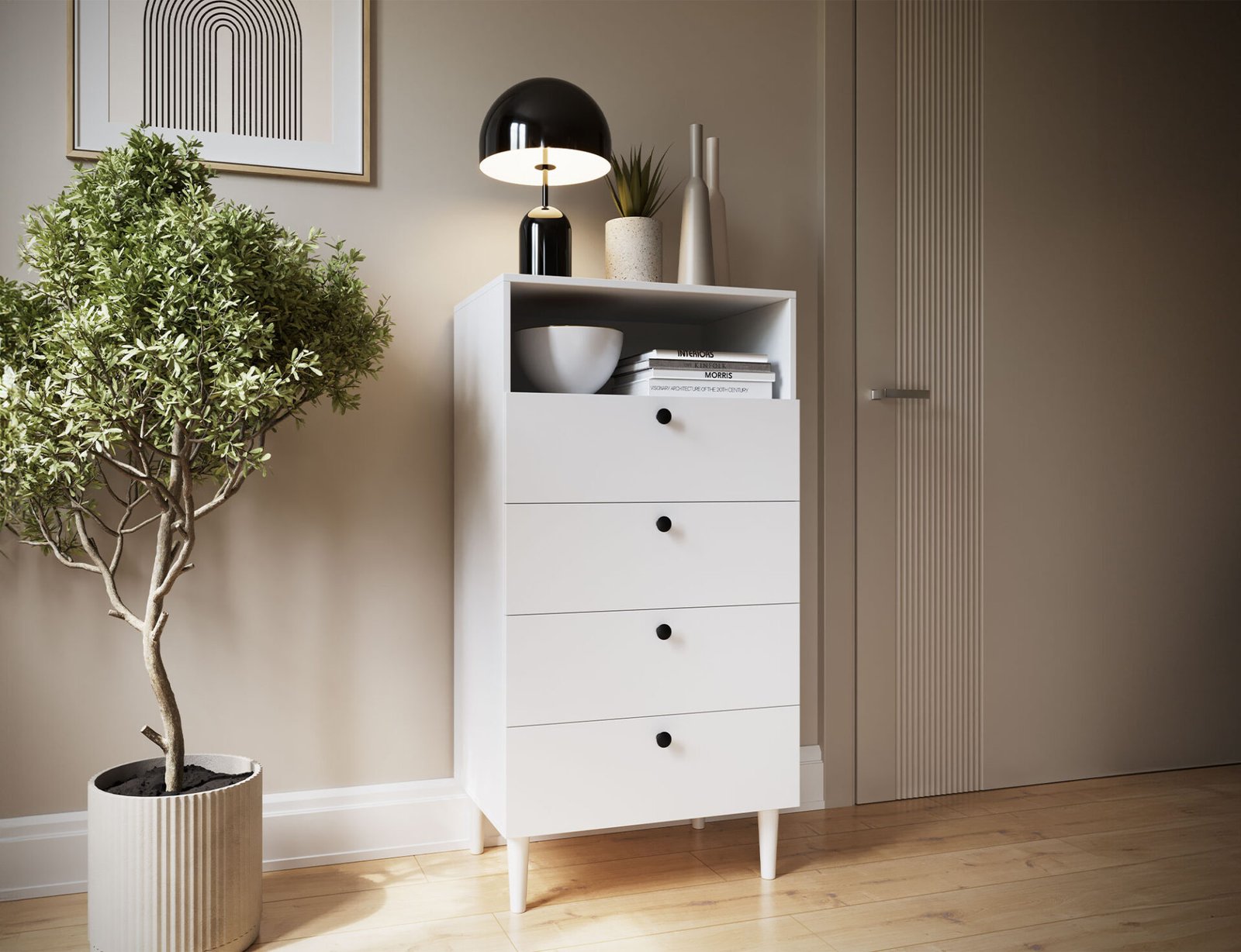 Dullum 60 white bookshelf - Image 4