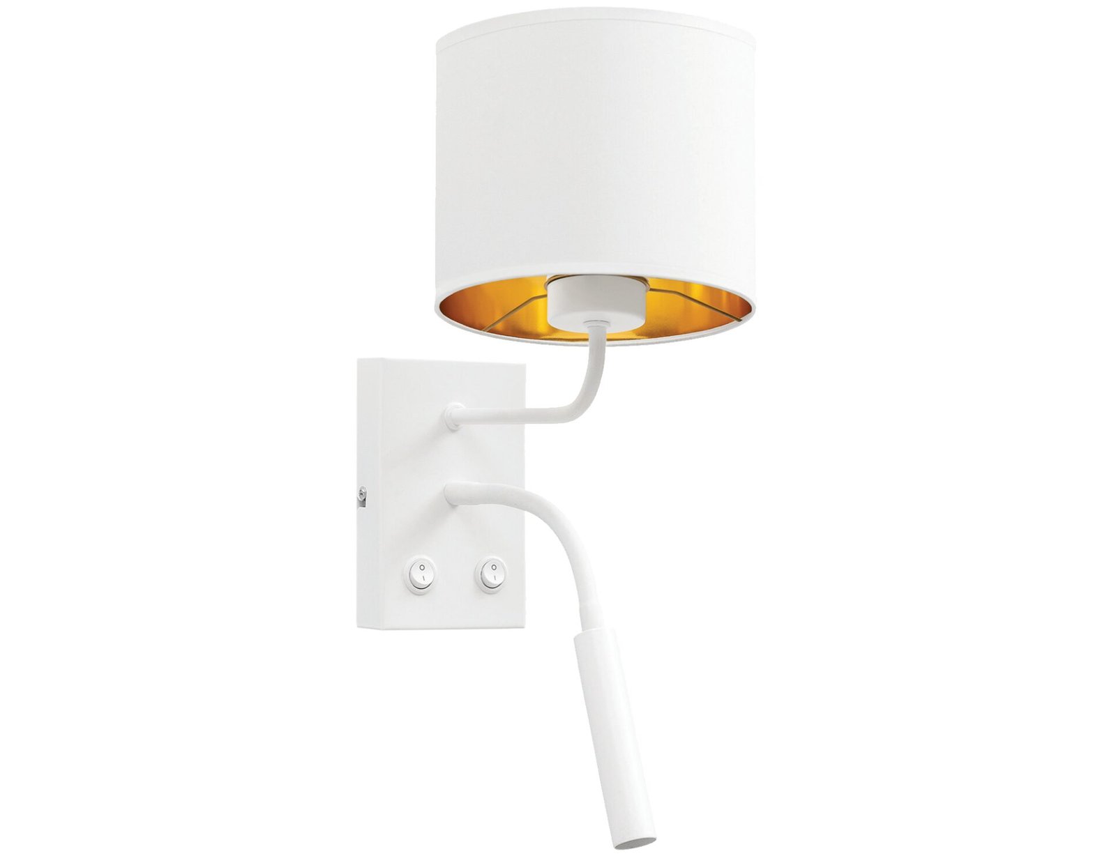 Vespillo, 18x26x38cm wall lights, 2 white/gold