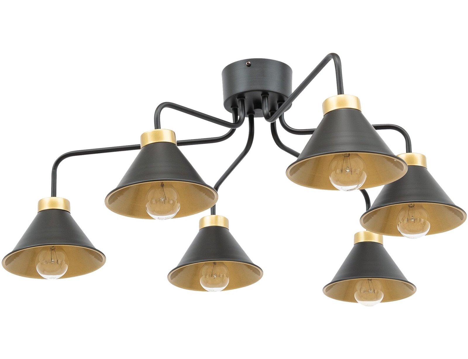 Detmer, 86x86x32cm chandelier 6 black/gold