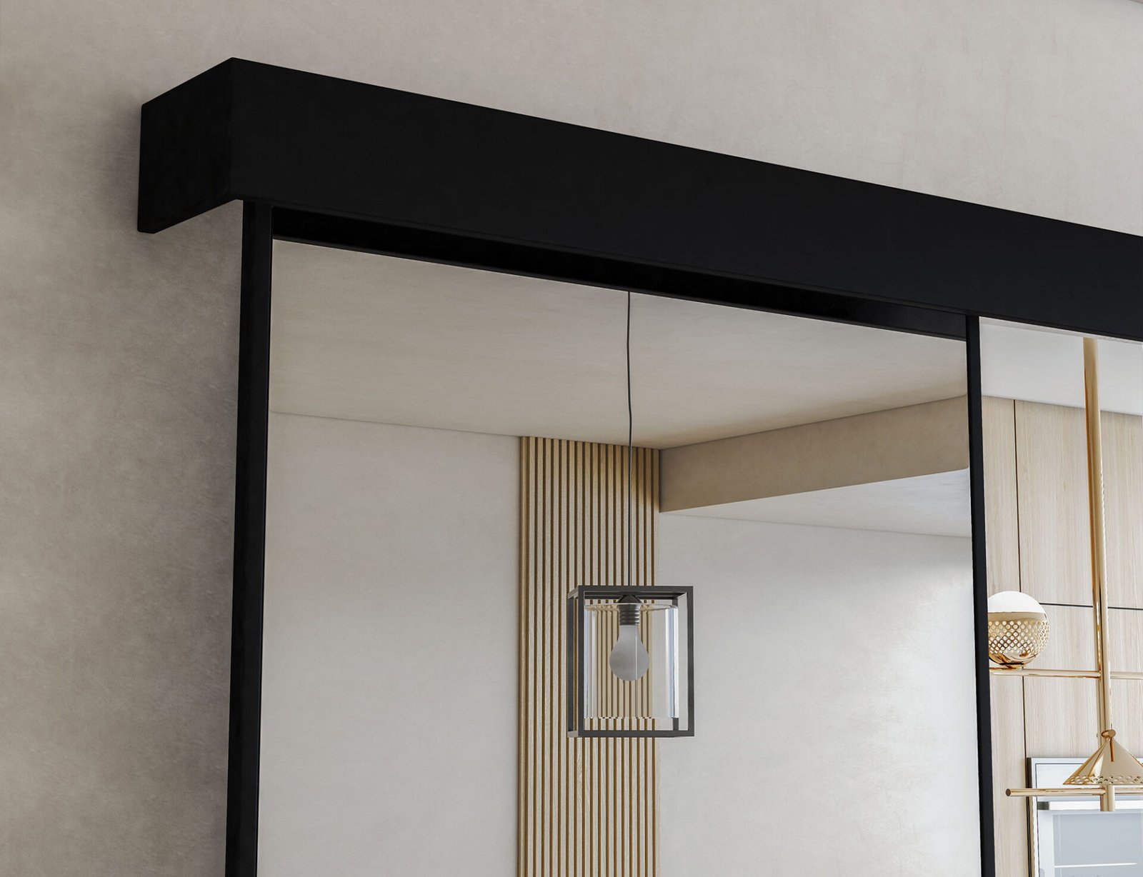 Lindo sliding door with self-closing mechanism, black - Image 9