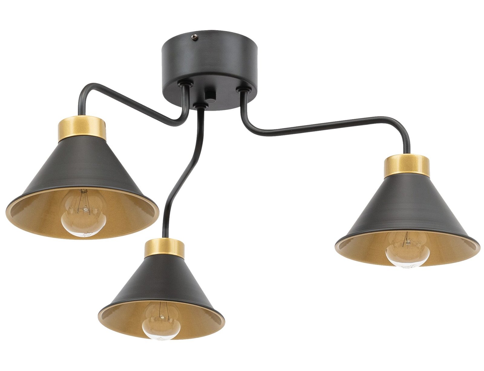 Detmer, 66x66x29cm chandelier 3 black/gold