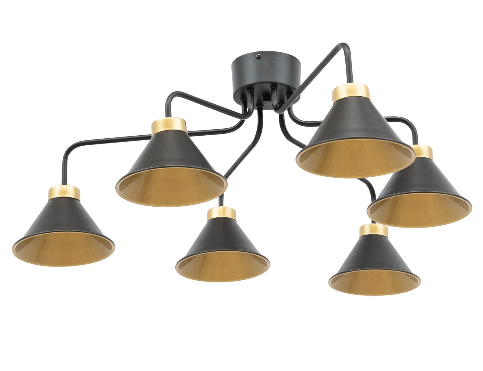 Detmer, 86x86x32cm chandelier 6 black/gold - Image 3