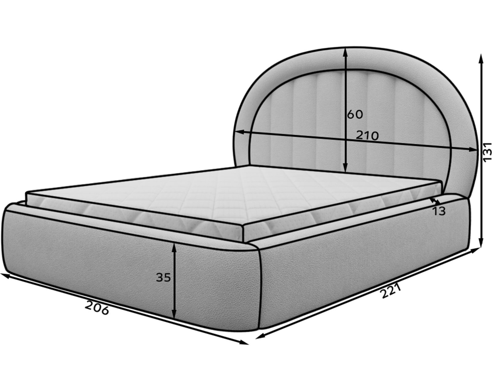 Bed with zipper + metal frame/gas/container 180x200 - Image 11