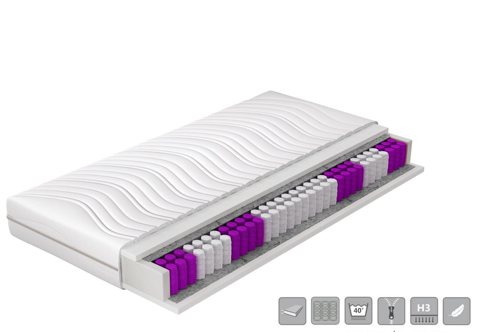 Paola pocket mattress 200x200 hypoallergenic cover