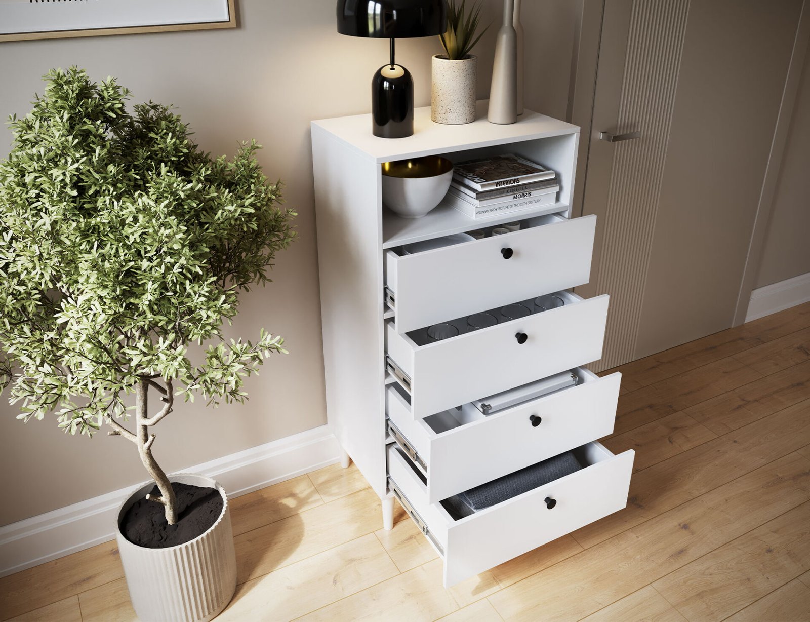 Dullum 60 white bookshelf - Image 8