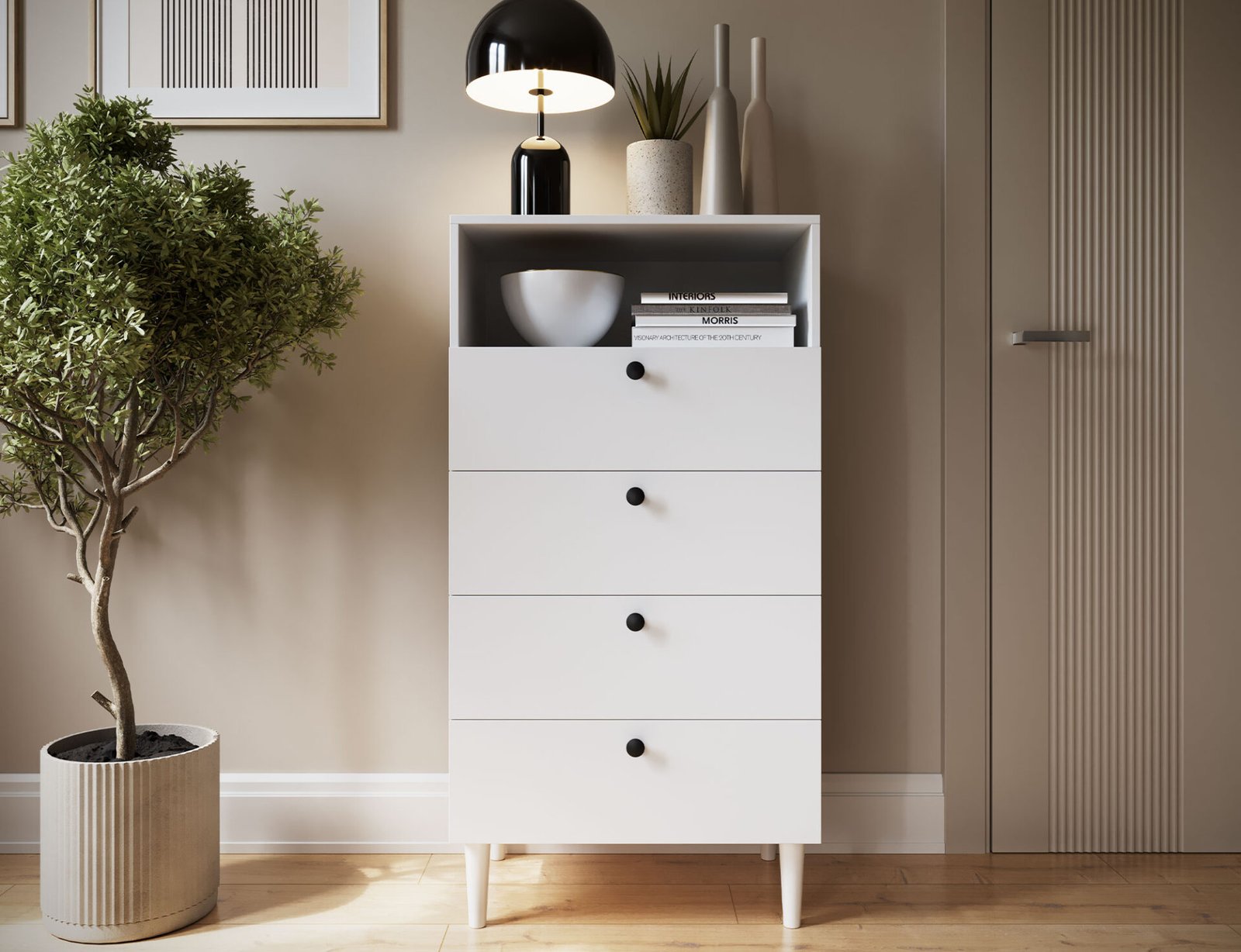 Dullum 60 white bookshelf - Image 2