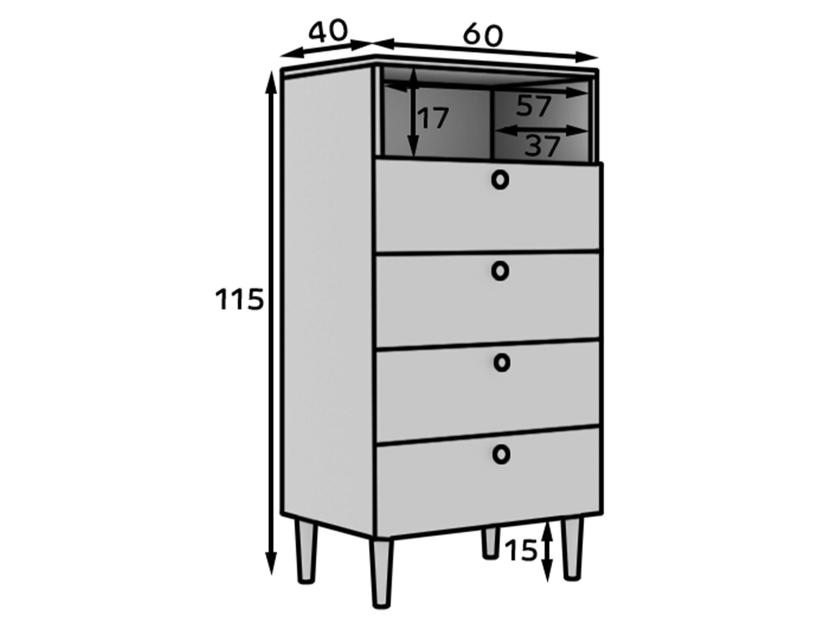 Dullum 60 white bookshelf - Image 15