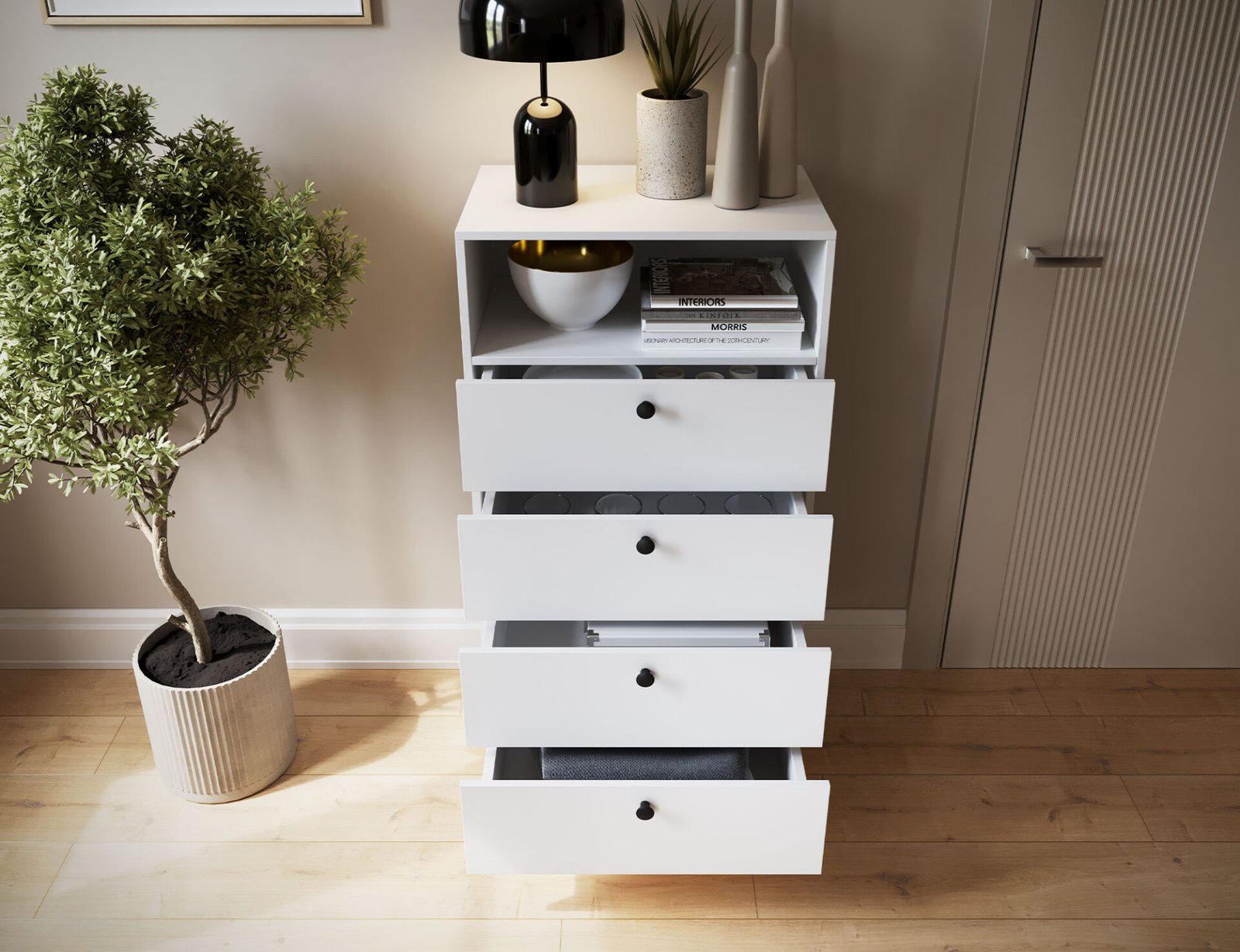 Dullum 60 white bookshelf - Image 6