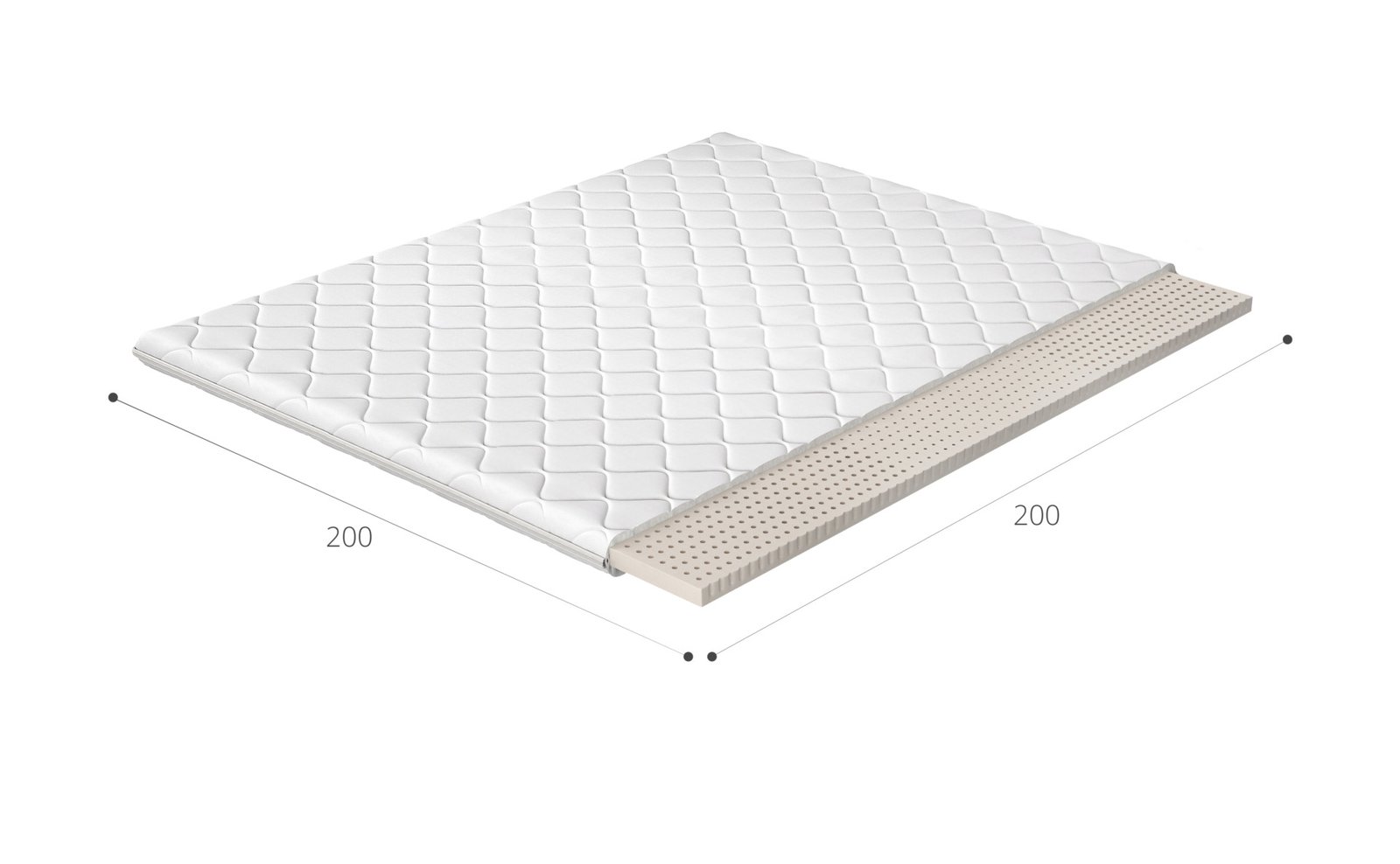 Topper latex 200x200 hypoallergenic cover - Image 2