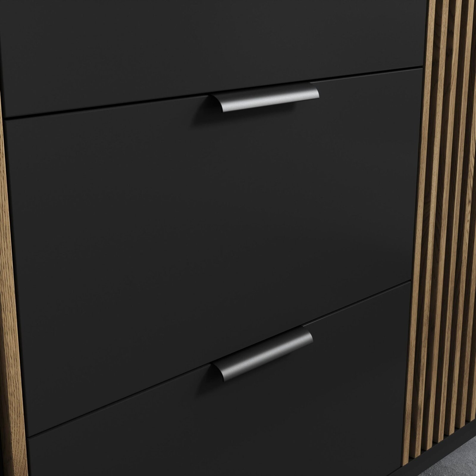 Meorati 150 chest of drawers, black/artisan oak - Image 6