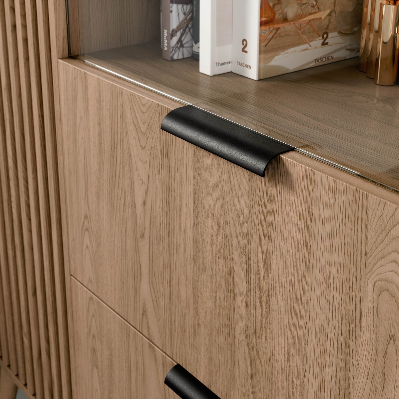 Entsian 100 Artisan Oak Display Cabinet - Image 6