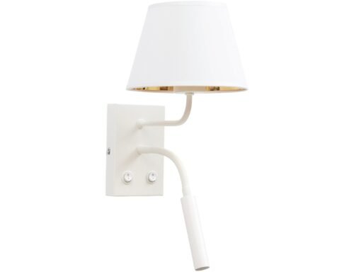 Vespillo, 18x26x38cm wall lamp 2A white/gold