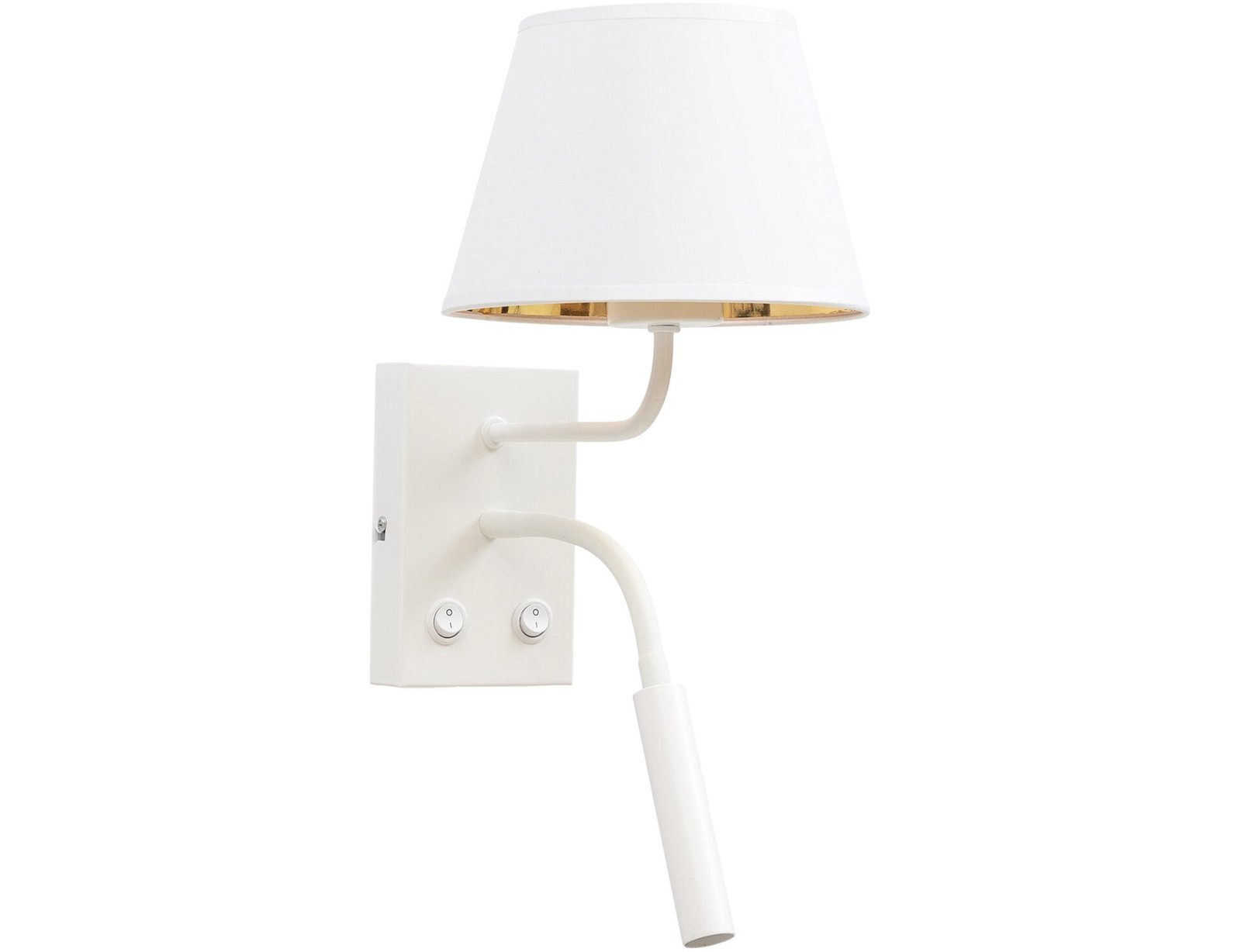 Vespillo, 18x26x38cm wall lamp 2A white/gold