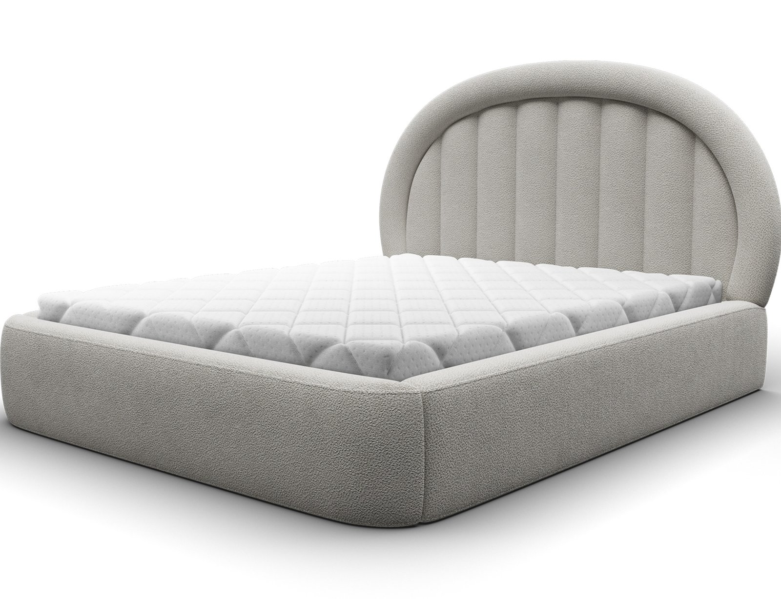 Bed with zipper + metal frame/gas/container 160x200