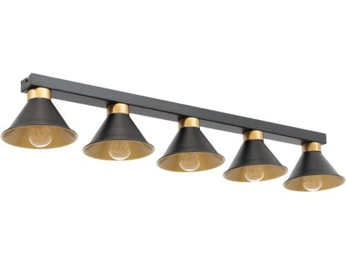 Detmer, 17x100x14cm Ceiling 5 black/gold color