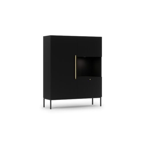 Lanzzi 120 display cabinet, matte black/matt black