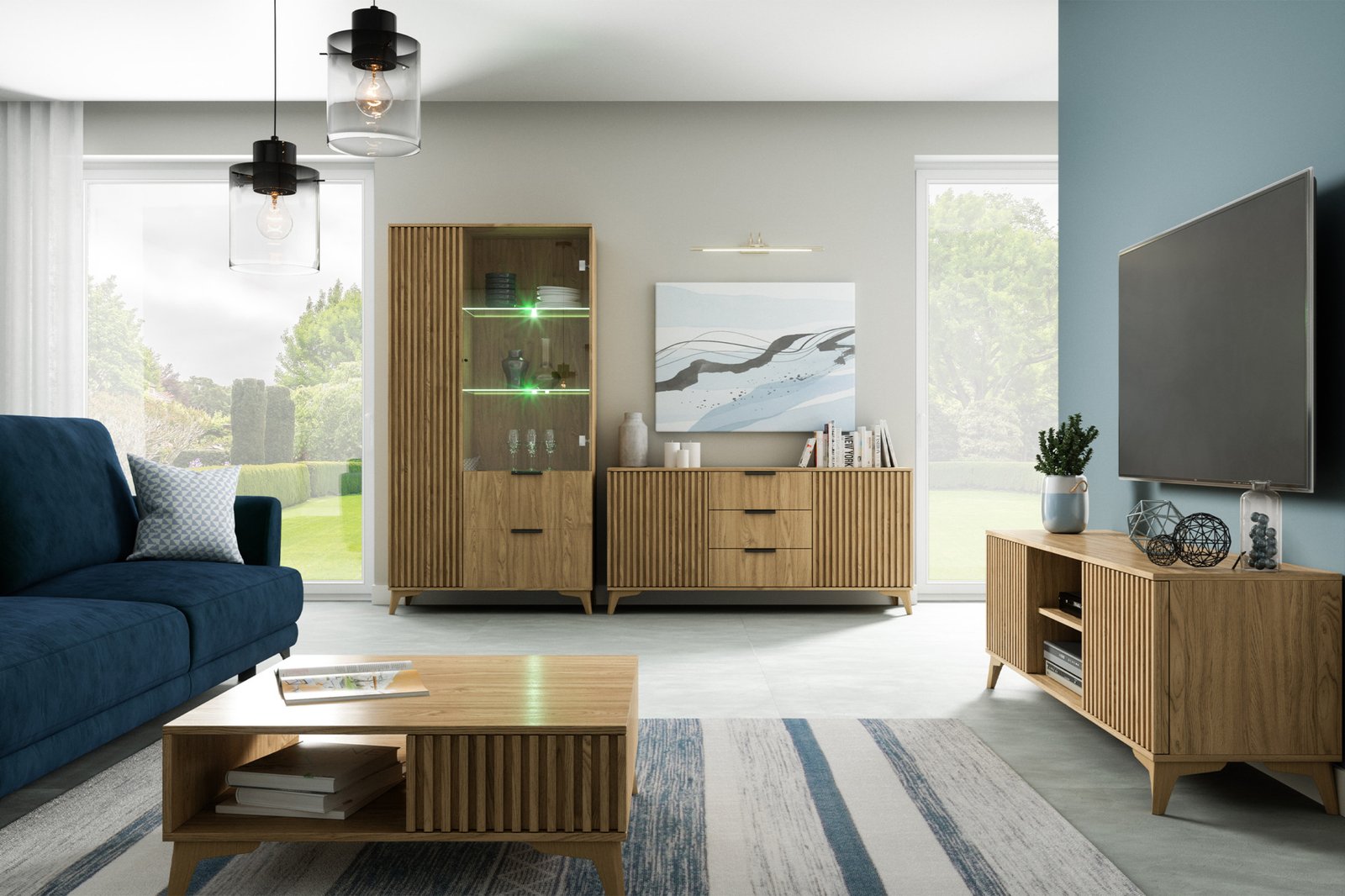 Entsian 100 Artisan Oak Display Cabinet - Image 8