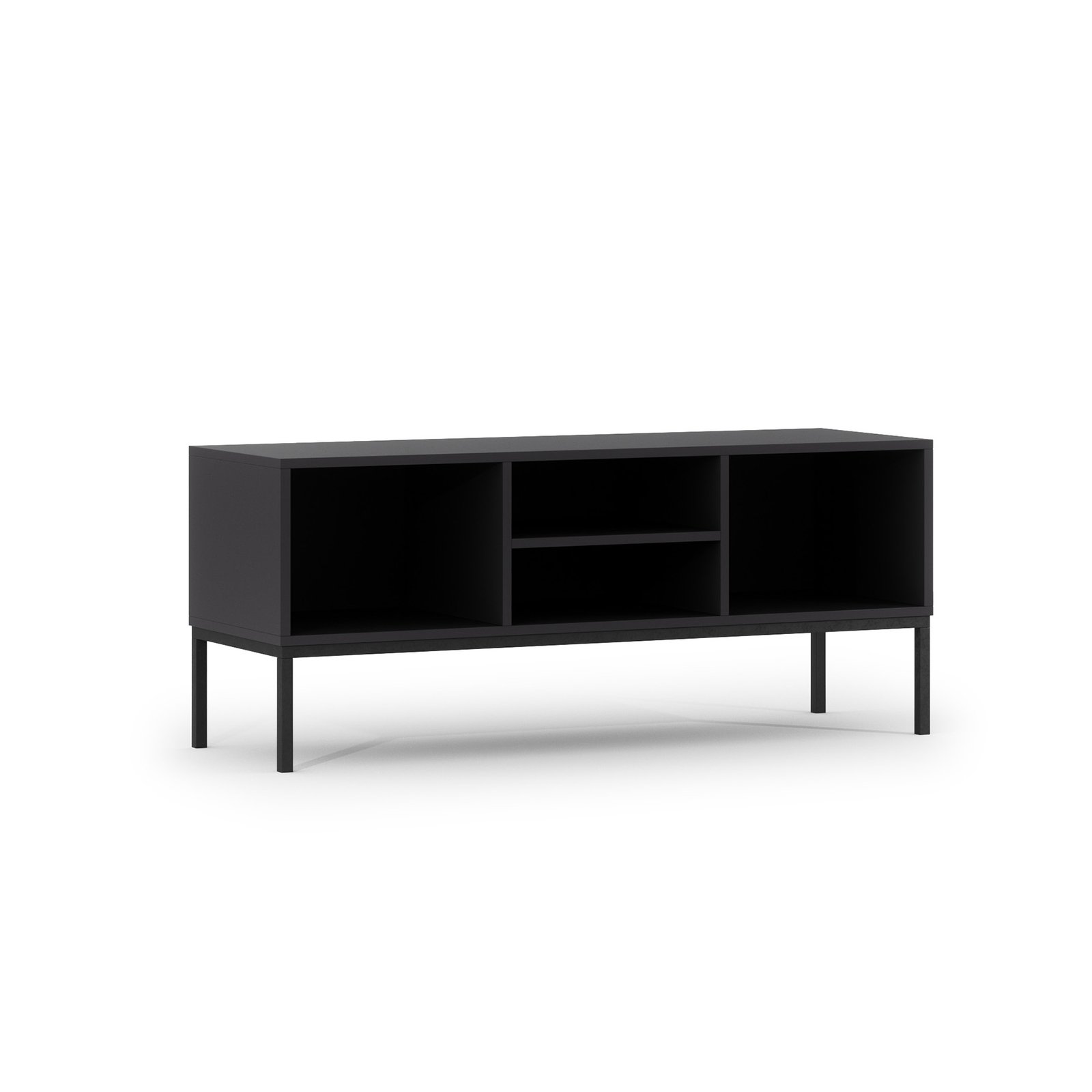 Lanzzi 120 TV stand, matte black/artisan oak - Image 5