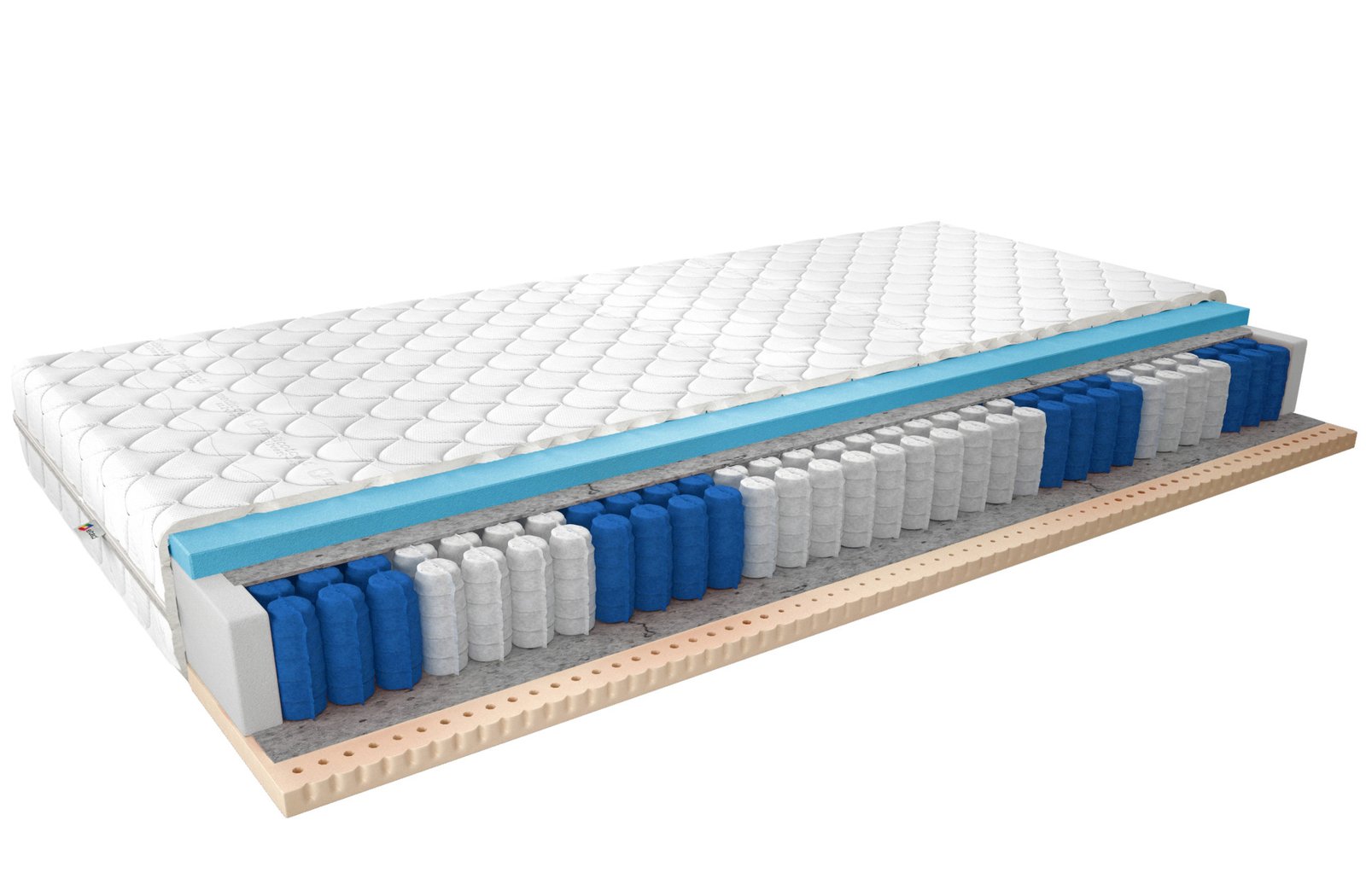 Palmo pocket mattress, 180x200, Medicott, silver