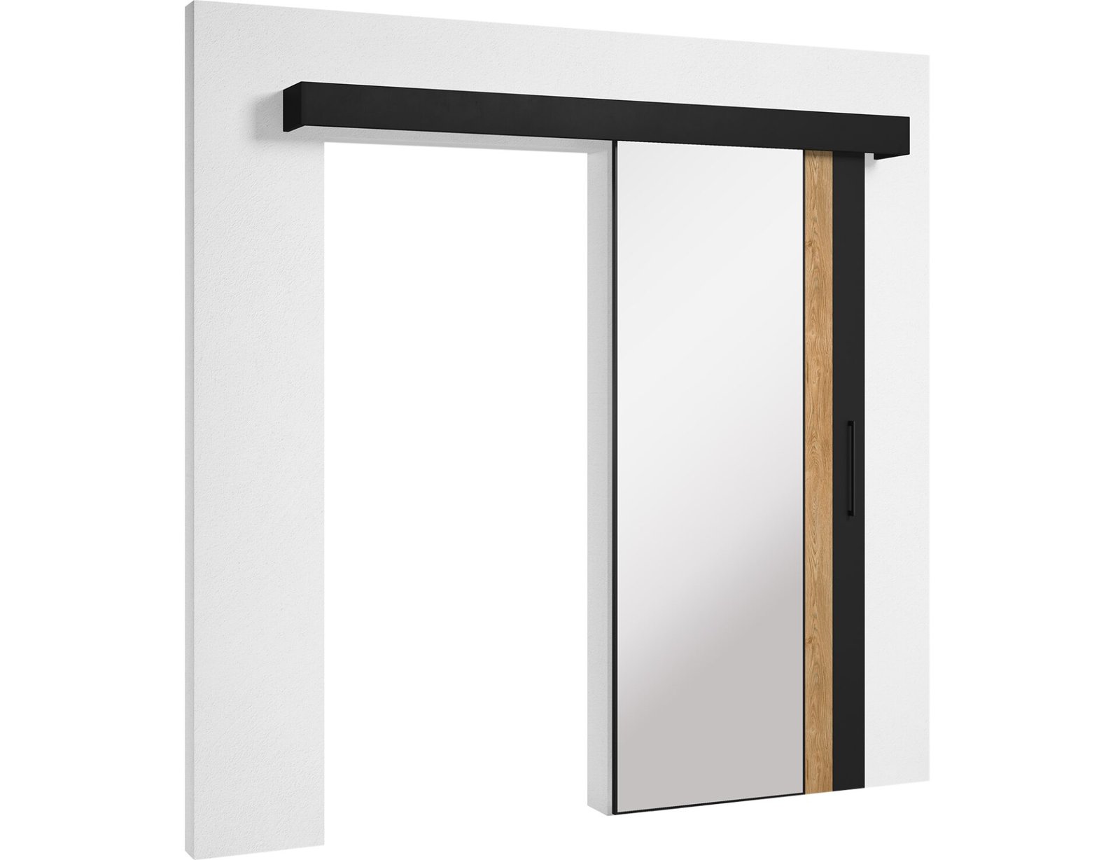 Tilmann sliding door with self-closing mechanism, black - Image 3