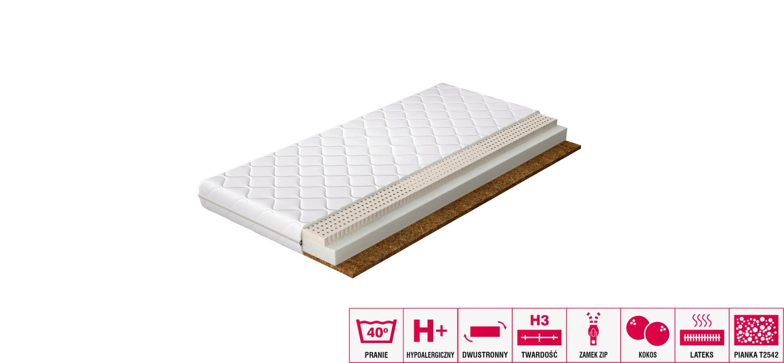 Mokka latex mattress cover, 90x200, hypoallergenic - Image 3