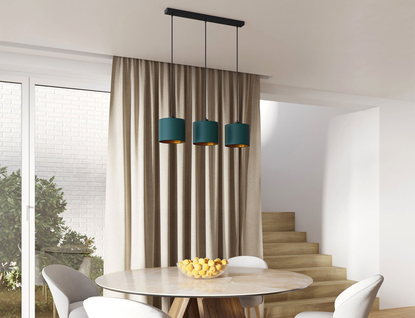 Vespillo, 18x75x105 cm hanging linear 3 green/gold - Image 3