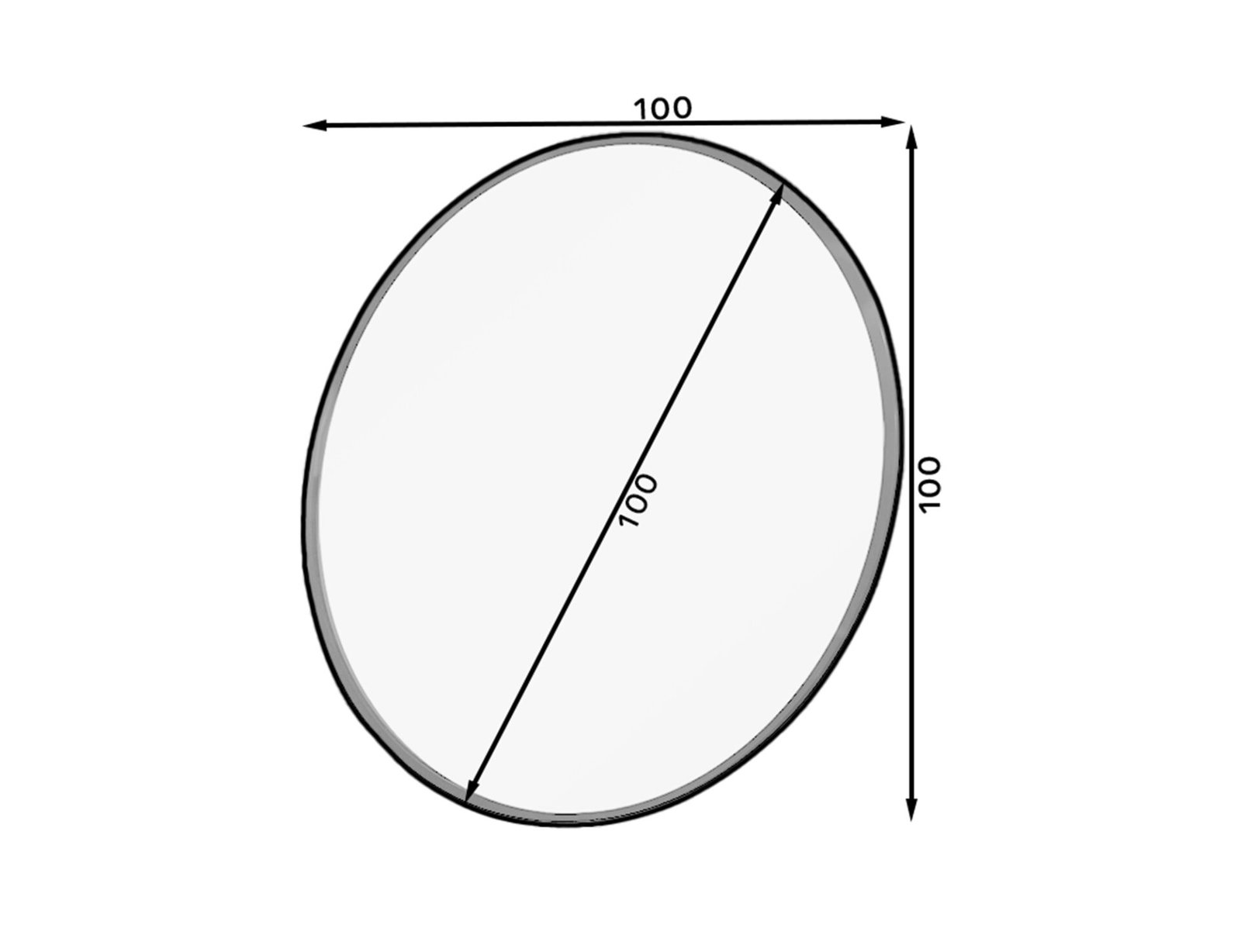 Grace round mirror, 100 cm, black - Image 3