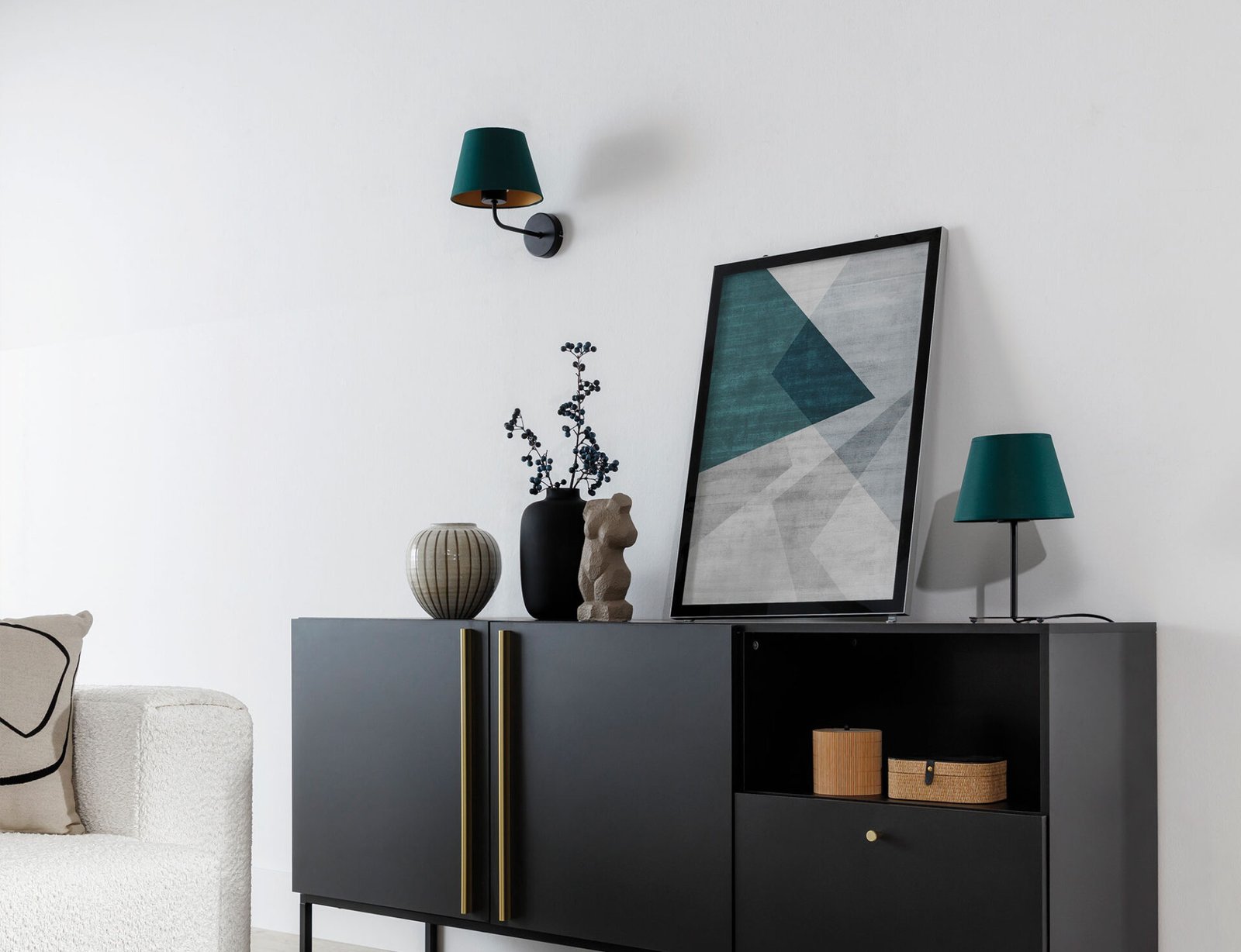 Vespillo, 20x20x23 cm wall lamp 1A green/gold - Image 4