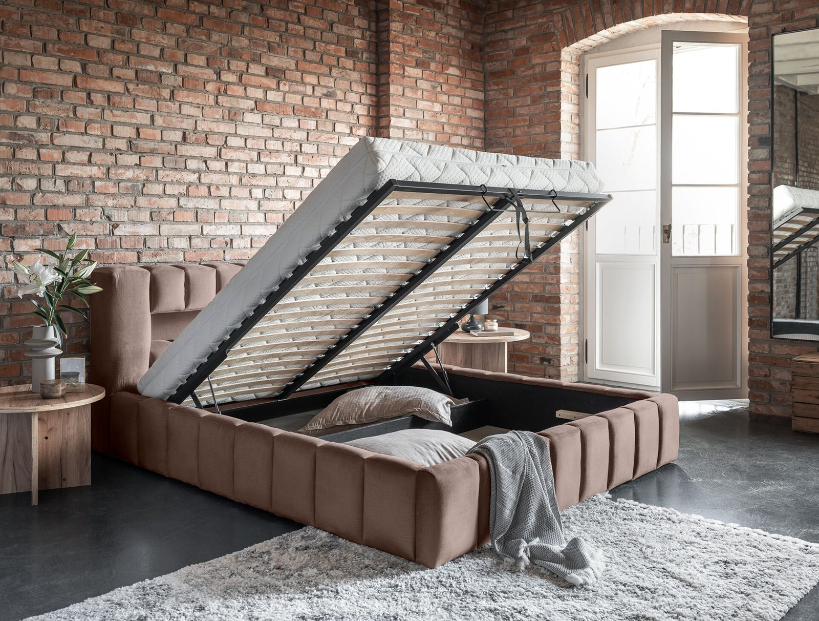 Lamica bed 140x200 + metal frame/gas/container - Image 6