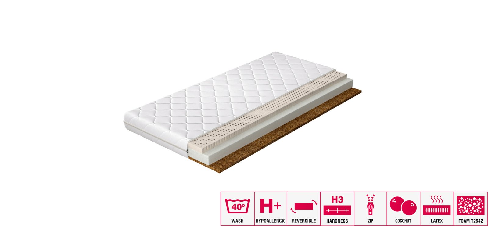 Mokka latex mattress cover, 90x200, hypoallergenic - Image 5