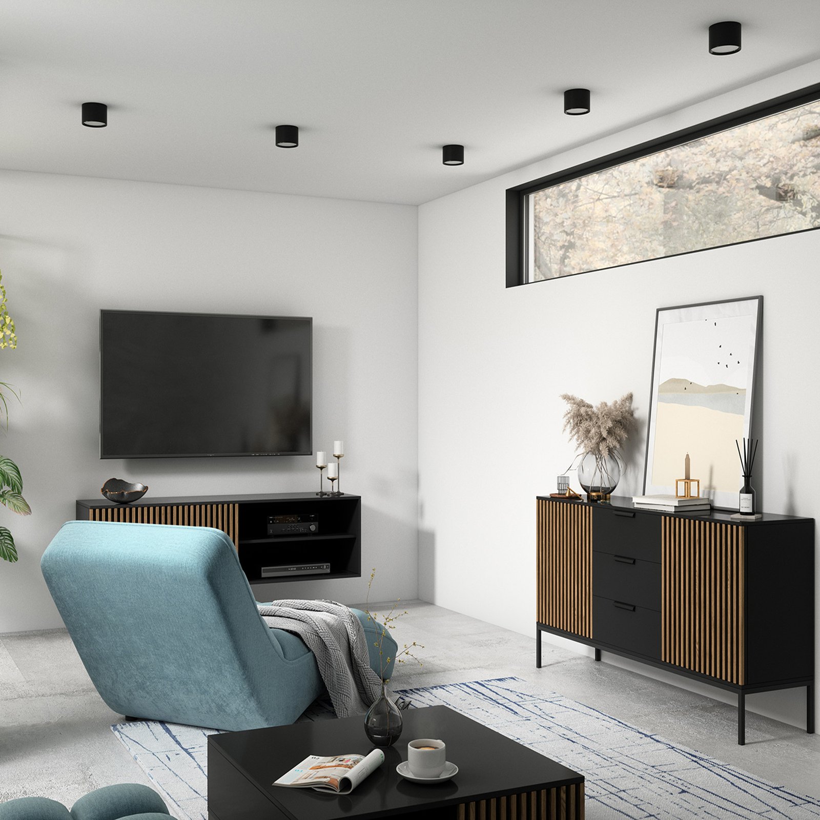 Vallum, 12x12x8cm Ceiling 1B black - Image 2