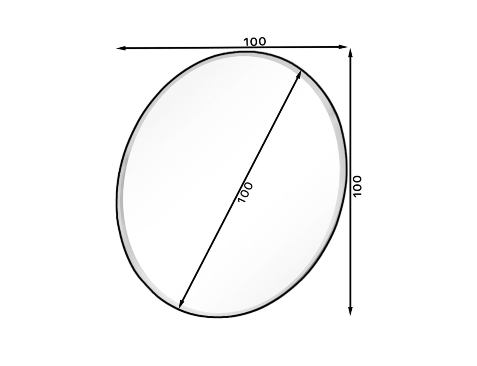 Grace round mirror, 100 cm, white - Image 3