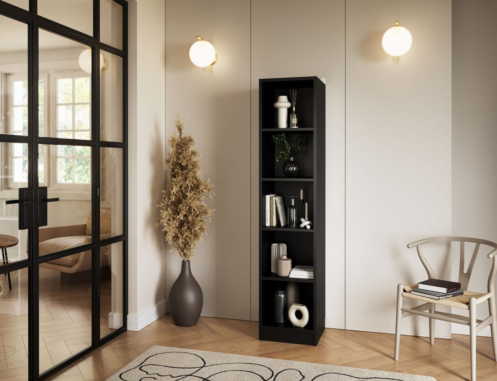Black bookshelf for crafts - Image 4