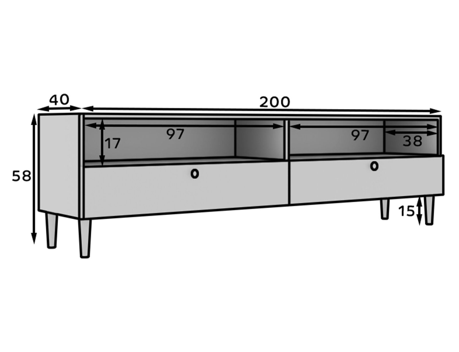 Dullum 200 TV stand, white - Image 14