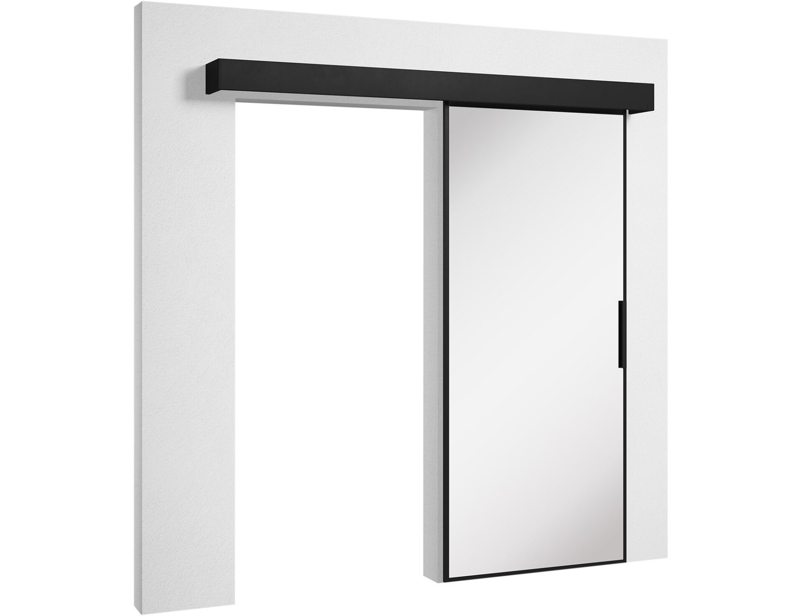 Lindo sliding door with self-closing mechanism, black - Image 3