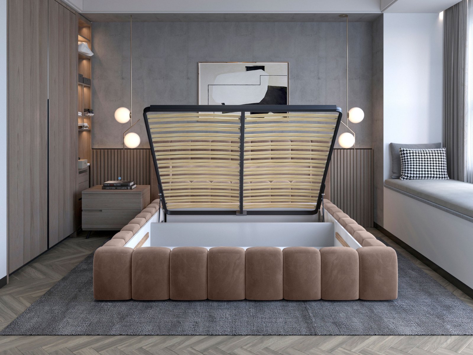 Lamica bed 140x200 + metal frame/gas/container - Image 5